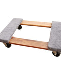 10 Inch Rigid Caster With Pneumatic Air Filled Tire attached to a wooden dolly, featuring a sturdy design for easy movement.