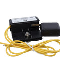 HVAC Condensate Overflow Safety Switch Pan Mount With 18 Inch Leads, 48 VAC DC, 5 Amp, Mounts To Condensate Pan To Stop Overflow When Drain Fails, Reliable Drain Safety Sensor For AC Systems, black switch with yellow leads