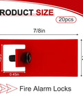E Series Fire Alarm Lockout Kit 20 Pack To Prevent Accidental Alarm Shutdown red lockout dimensions 2in x 7/8in x 0.9in