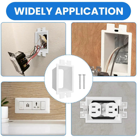 8 Pack 1-Gang Electrical Box Extenders With 16 Screws, Durable Plastic Outlet Box Extension Kit For Single Gang Power Switch Receptacles, White