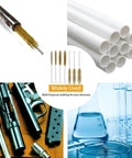 Brass Wire Tube Brush Set 6mm Diameter Flexible Cleaner for narrow tubes and pipes with various applications shown.