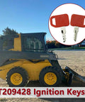 Six Pack Ignition Keys Replacement Set For Skid Steer And Compact Track Loaders Fits 326D 326E 328D 328E 329D 329E 332 332D 332E 333D 333E CT315 319D CT322 323D 329D Cart Loader Models, two red keys