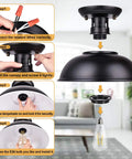 Installation steps for Farmhouse Black Semi Flush Mount Ceiling Light Fixture 2 Pack Industrial Style Indoor Lighting with matte black finish.