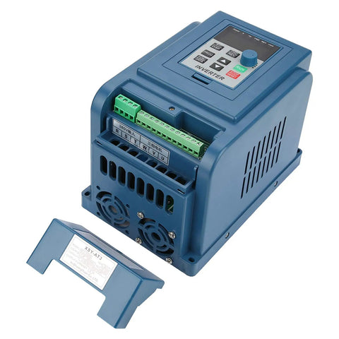 Dope 1.5kW 3 Phase VFD Drive Inverter Controller For Industrial Motors, front view with terminal cover