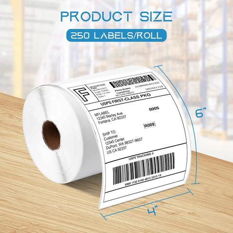 Direct Thermal Shipping Labels Four By Six Inches Two Hundred Fifty Count Perforated Sheets Smudge Proof Coating Straight Shooting Adhesion Run Amazon Shopify And Ups Shipments Flawless While You Handle Business All Day Long