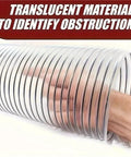 Fully Transparent Flexible Bellows Hose For 100Mm Vacuums and Industrial Dust Extractors With Bendable PVC Tube, showing translucent material.