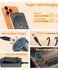 Super Fast 127.5W Usb C Car Charger With Six Powerful Ports For Blazing Quick Device Power Ups And Seamless Travel Vibes On Your Favorite Whip For Weekend Getaways And Daily Commutes, showing charging status, removable design, and anti-slip clip.