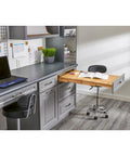 Killer Pull Out Tambour Counter Extender For 21 Inch Drawers Heavy Duty Maple Wood Sliding Cabinet Organizer displays extended workspace.