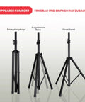 Universal Speaker Tripod Stand For Home Stage And Studio Adjustable 42 To 70 Inches 35mm Compatible Insert Durable Metal