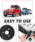 Five Pack 54T 0.8 32 Pitch Plastic Spur Gear Set For 4x4 VXL Rally And HPI RC Cars And Boats replacement gears shown installed.