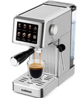 Espresso Machine 20 Bar Compact Coffee Maker With Powerful Steam Wand For Lattes And Cappuccinos Stainless Steel Espresso Maker With 34 Oz Removable Water Tank For Quick Barista Level Brews At Home, side view