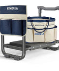 Side view of Foldable Garden Kneeler Seat Heavy Duty Upgraded Widened Thick Kneeling Pad with Large Tool Bags attached, portable bench.