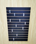 24 By 40 Inch Black Slatwall Panel for Retail and Garage Setup Ultra Flexible Store Display Wall for Tool Organization.