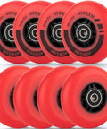 Inline Skate Wheels 76mm 85A With ABEC-9 Bearings And Spacers, 8 Pack, Red, outdoor and indoor use