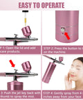 Step-by-step guide for Deep Hydration Oxygen Facial Machine Handheld High Pressure Mist Sprayer For Skin Rejuvenation, pink.