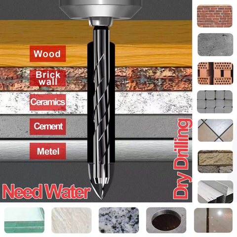 AVERZELLA 10-piece 3/16-inch masonry drill bit set with tungsten carbide, hex shank, for tile, concrete, brick, metal