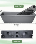 Six Pack 24 Inch Window Box Planters With Shelf Insert, large rectangular plastic flower boxes for indoor and outdoor use