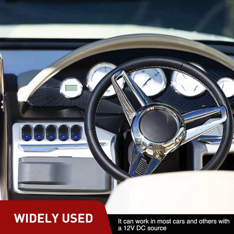 Dashboard with Five Pack LED Lighted Rocker Switch Set 12V Blue LED Illuminated Toggle On Off 30A 3Pin SPST