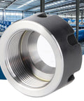 Rock Solid ER25 Dynamic Balancing Collet Nut Built Like A Tank With Heavy Duty Steel And A Tough Black Oxide Coating For Precision Lathe Chuck And Tool Setup, detailed close-up.
