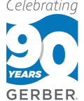 Celebrating Gerber's 90 Years logo in blue and white.