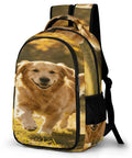 Autumn Running Golden Retriever Printed Backpack For Everyday Use Unisex Large Capacity Daypack Made From Breathable Durable Polyester