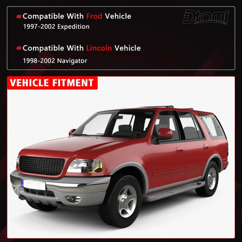 Vehicle fitment chart for Ford Lincoln Rear Liftgate Window Hinges Replacement For Expedition 1997-2002 And Navigator 1998-2002