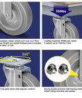 Heavy Hitter Grade Rubber Caster Wheels 5 Inch Industrial Casters Set Of 4 featuring swivel top plate with 360 degree rotation.