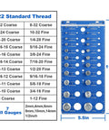 59 Nut And Bolt Thread Checker With Full Size Bolt And Nut Sizer Gauge 22 Standard And 22 Metric 15 Drill Bit Holes Wall Mount Bolt Size Finder Screw Size Chart Durable Bolt Measuring Gear.