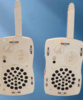 DIY Walkie Talkie Kit For Kids And Teens Hands On Electronics STEM Project with wooden radios front view