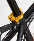 Yellow bike seat post clamp quick release collar fits 28.6mm 31.8mm 34.9mm for MTB mountain road and casual bikes 31.8mm model