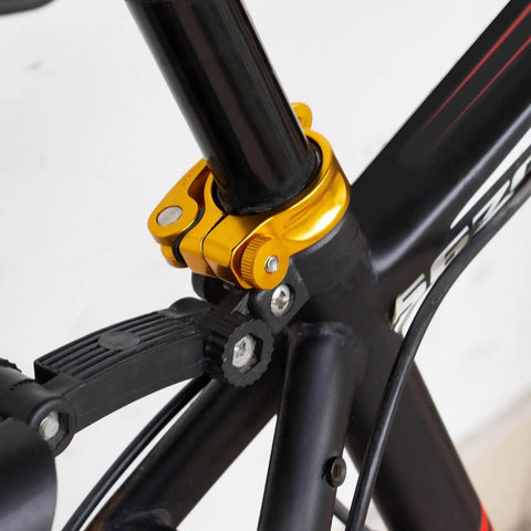 Yellow bike seat post clamp quick release collar fits 28.6mm 31.8mm 34.9mm for MTB mountain road and casual bikes 31.8mm model