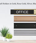 Textured Aluminum Name Plate Holders For Wall And Desk, Durable Office Sign Holders in gold, rose gold, silver, black finishes