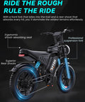 1500W Fat Tire Electric Bike For Adults, 33 MPH Fast E Bike With 20X4 Inch Fat Tires, dual disc brakes, side view