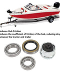 Trailer Bearing Kit For 1-1/16in To 1-3/8in Axles 3500lb 84 Spindle 2 Set near a red and white boat trailer