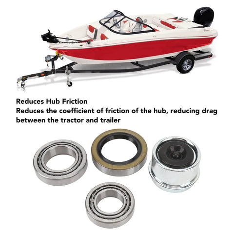 Trailer Bearing Kit For 1-1/16in To 1-3/8in Axles 3500lb 84 Spindle 2 Set near a red and white boat trailer