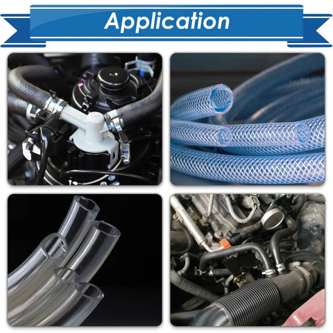 Eoppen 72-piece automotive hose clamp and silicone hose kit, six sizes 7–18 mm, black