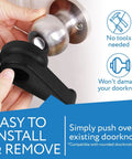 Door Knob Extension 2 Pack Soft Black Rubber For Two To Two And A Half Inch Ball Shaped Doorknobs Slip Resistant Grip Easy Install