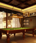Rustic Farmhouse Chandelier 4 Light Industrial Pendant Lighting With Adjustable Height Hanging Fixture above pool table