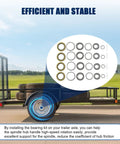 Beefy 7000 Lb Trailer Axle Bearing Kit Four Pack With Double Lip Seals on tandem axle trailer with highlighted bearing parts