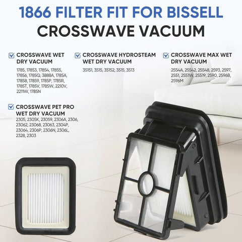 Four Pack Replacement Filters For CrossWave Wet Dry Vacuums And Cordless Max HydroSteam Pet Pro Models Compatible With 1785 3888A
