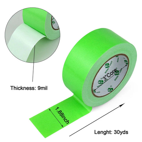 Green Heavy Duty Duct Tape 9 Mil Thick, 1.88 Inch Wide, 30 Yards Per Roll, Industrial Grade Waterproof Tape For Packing And Repairs, Strong Sticky Utility For Concrete, Wood, Glass, Metal, Plastic, 2 Rolls Total 60 Yards shown with 9mil thickness and 30yd roll