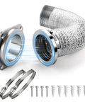 Magnetic Dryer Vent Connector Kit DV180 Quick Connect With Airtight Seal, 4 Inch Aluminum Duct with Clamps and Screws
