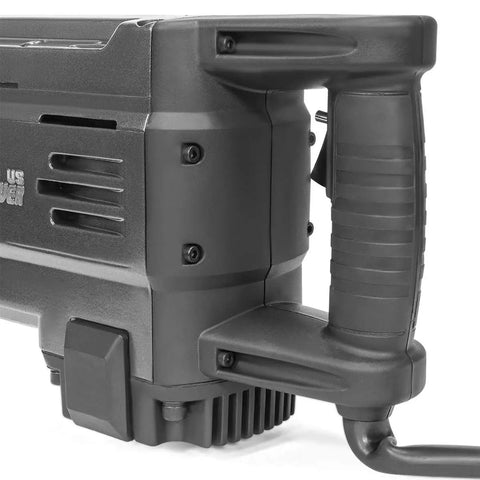 Close-up of handle on Workhorse 2800 Watt Electric Demolition Jack Hammer for concrete breaking with 1900 impacts per minute and 55 joules