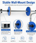 Kickass Wall Mount Bubble Wrap Dispenser With Hella Durable Foldable Steel Frame Adjusts 30 To 150Cm Rolls showcasing galvanized steel frame and wide discs.