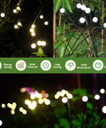 4 Pack 8 LED Solar Powered Garden Lights Outdoor Waterproof Starburst Swaying Lights That Dance In The Wind, Decorative String Lights