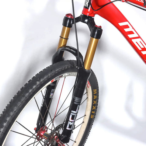 Alloy MTB Suspension Fork For 26 27.5 29 Inch Mountain Bikes With Tapered Or Straight Steerer, 100mm Travel, Manual Lockout
