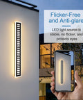 Dope Outdoor Wall Light LED 42W 3000K 35 Inch Long Black Metal Waterproof Modern Exterior Lighting Fixture Frosted Acrylic Porch Sconce For Patio Garage Courtyard