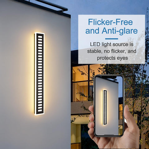 Dope Outdoor Wall Light LED 42W 3000K 35 Inch Long Black Metal Waterproof Modern Exterior Lighting Fixture Frosted Acrylic Porch Sconce For Patio Garage Courtyard