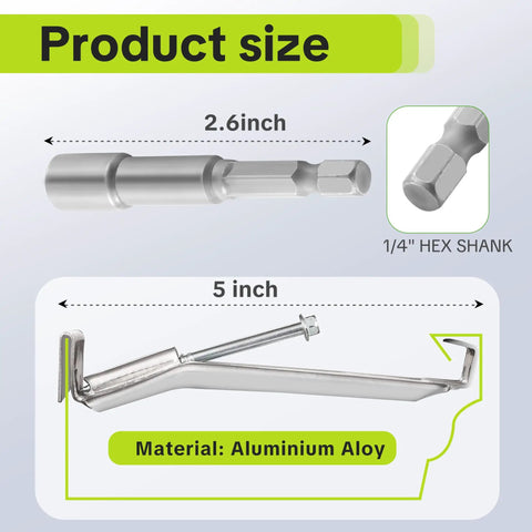 5 Inch Heavy Duty Hidden Aluminum Gutter Hangers Kit With Quarter Inch Hex Drill Bit, 10 Pcs Pre Inserted Screws