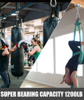 Beefy 360 Degree Swivel Hammock Hanging Kit With Stainless Steel Hooks, 1200 Lb Capacity, used for hanging heavy bags and yoga swings.